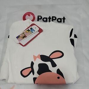 PatPat White and Black Cow Print Baby Onesie